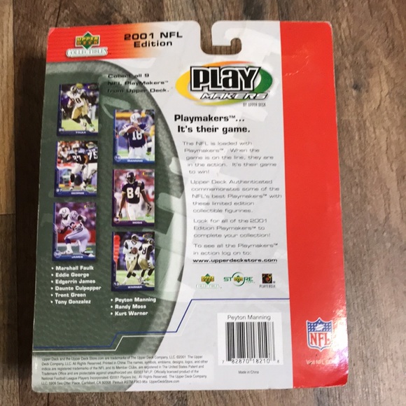2001 NFL Edition Play Makers By Upper Deck Peyton Manning 7" Bobble Head Figure - Picture 4 of 4
